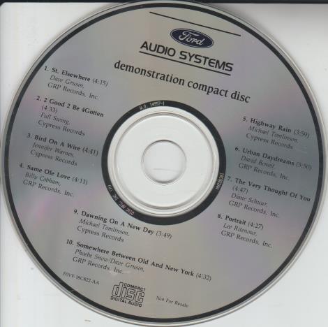 Ford Audio Systems: Demonstration Compact Disc Promo F0VF-18C822-AA