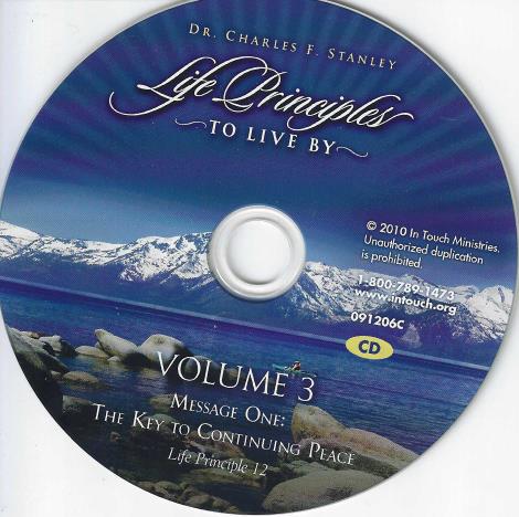 Dr. Charles Stanley: Life Principles To Live By: The Key To Continuing Peace Vol 3 Message 1 w/ No Artwork