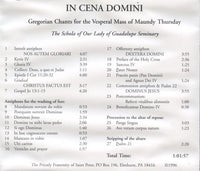 In Cena Domini: Gregorian Chants For Maundy Thursday