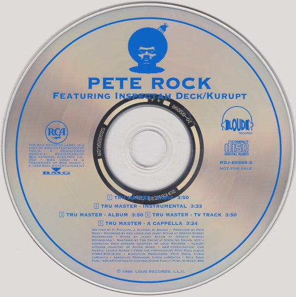 Pete Rock Featuring Inspectah Deck & Kurupt: Tru Master Promo w/ No Artwork