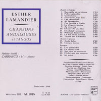 Esther Lamandier: Chansons Andalouses Et Tangos