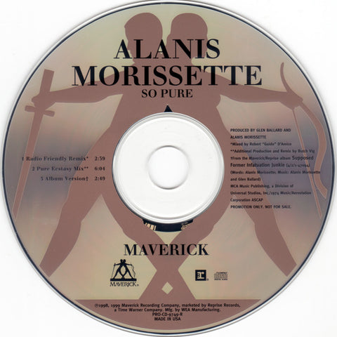 Alanis Morissette: So Pure Promo w/ Back Artwork