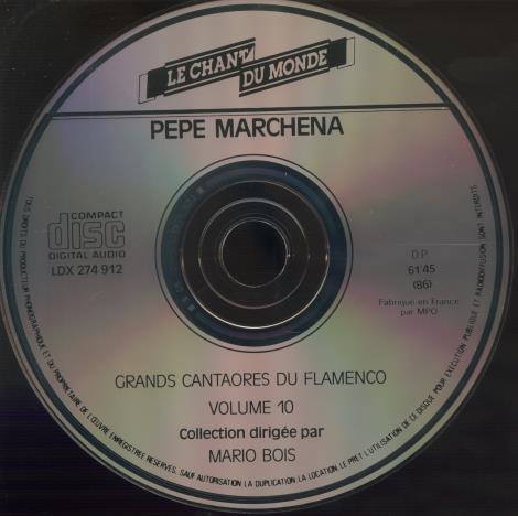 Pepe Marchena: Grands Cantaores Du Flamenco Volume 10 w/ No Artwork