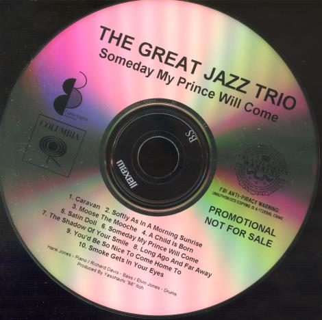 The Great Jazz Trio: Someday My Prince Will Come Promo w/ No Artwork