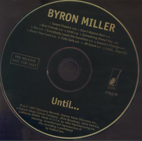 Byron Miller: Until... Promo w/ Back Artwork