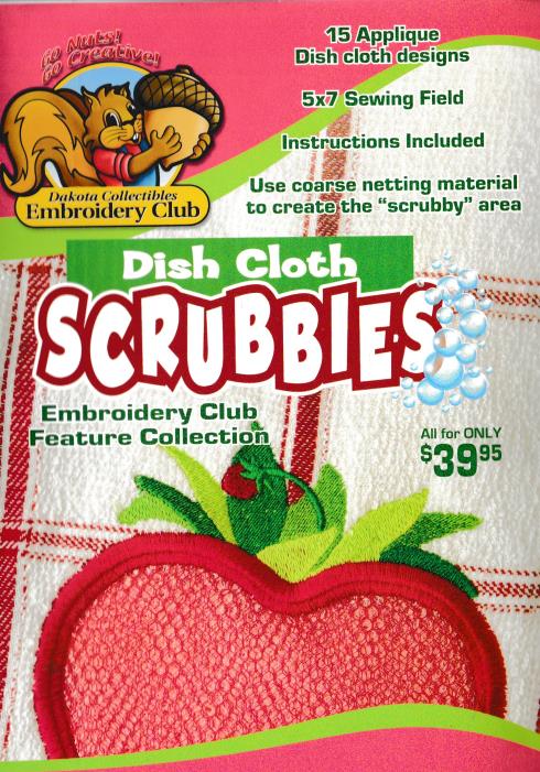 Dakota Collectibles Embroidery Club Feature Collection: Dishcloth Scrubbies