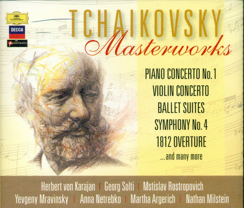 Tchaikovsky Masterworks: Piano Concerto No. 1 ...and Many More 4-Disc Set w/ Cracked Case & Loose Disc