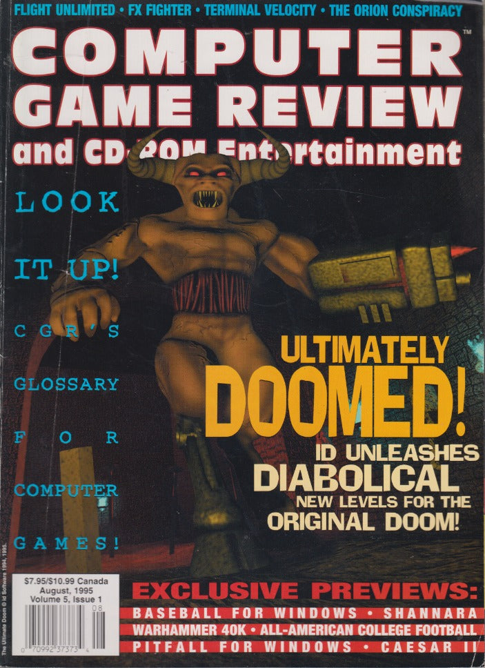 Computer Game Review And CD-ROM Entertainment Magazine: August 1995: Ultimately Doomed! Vol. 5 Issue 1