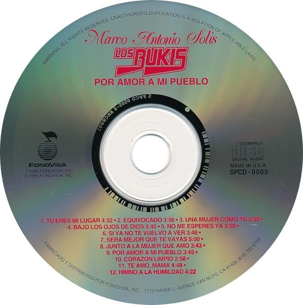 Marco Antonio Solis / Los Bukis: Por Amor A Mi Pueblo w/ No Artwork