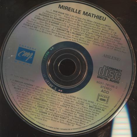 Mireille Mathieu: Mireille Mathieu w/ No Artwork