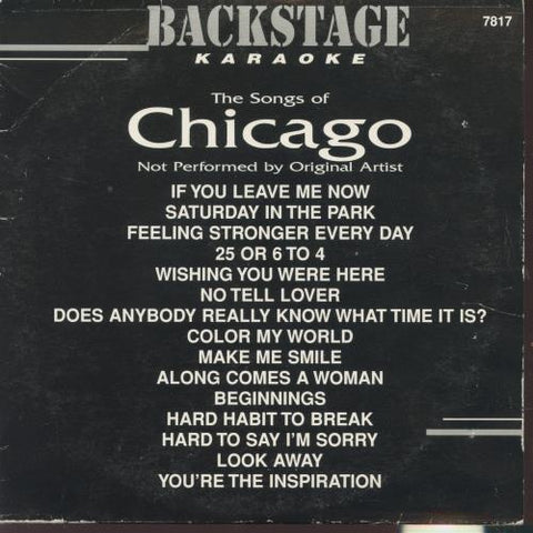 Backstage Karaoke: The Songs Of Chicago CD+G