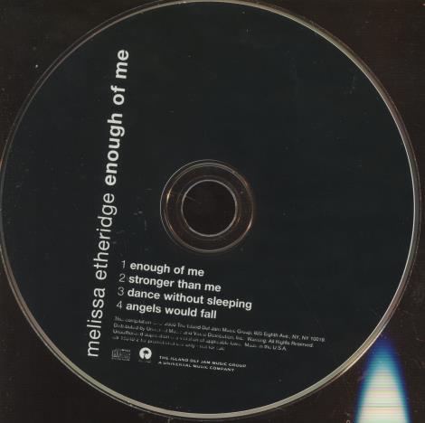 Melissa Etheridge: Enough Of Me Promo w/ No Artwork