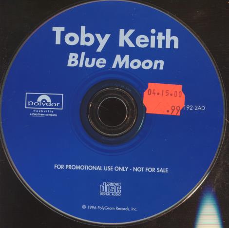 Toby Keith: Blue Moon Promo w/ Front Artwork