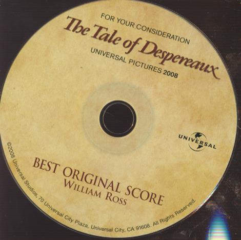 The Tale Of Despereaux: Best Original Score FYC w/ Back Artwork