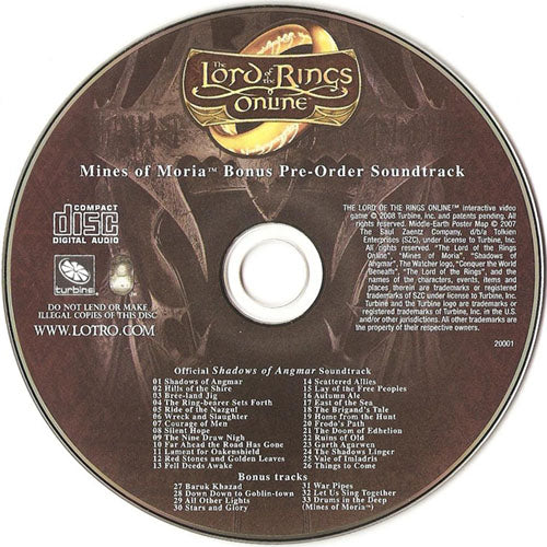 The Lord Of The Rings Online: Mines Of Moria Pre-Order Soundtrack