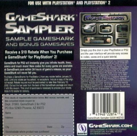 Interactive Preview Plus Game Shark Sampler Demo Disc Sony PlayStation 2 PS2