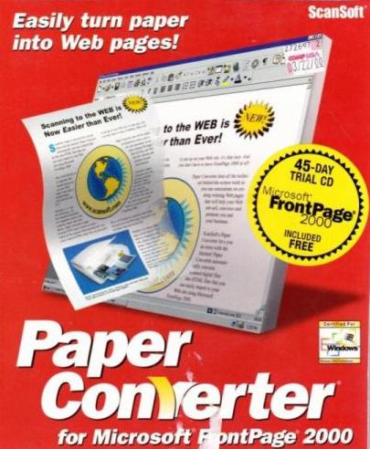 Paper Converter For Microsoft Frontpage 2000 w/ Manual