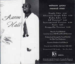 Aaron Hall: When You Need Me  LSJ5P-3101 Promo