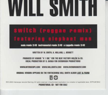 Will Smith: Switch: Reggae Remix Promo