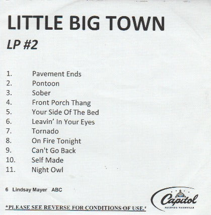 Little Big Town: LP #2 Tornado Advance Promo w/ Artwork - NeverDieMedia