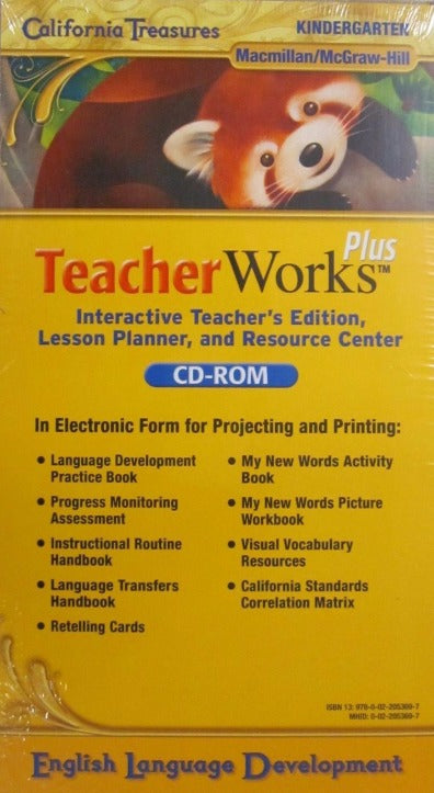 California Treasures: TeacherWorks Plus: English Language Development Kindergarten