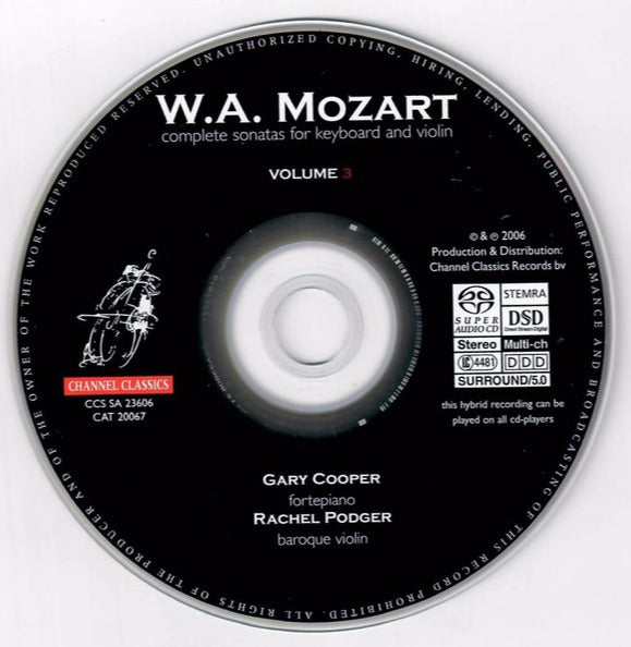 W.A. Mozart: Complete Sonatas For Keyboard & Violin: Gary Cooper Volume 3