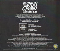 We Are The In Crowd: Manners Promo w/ Artwork