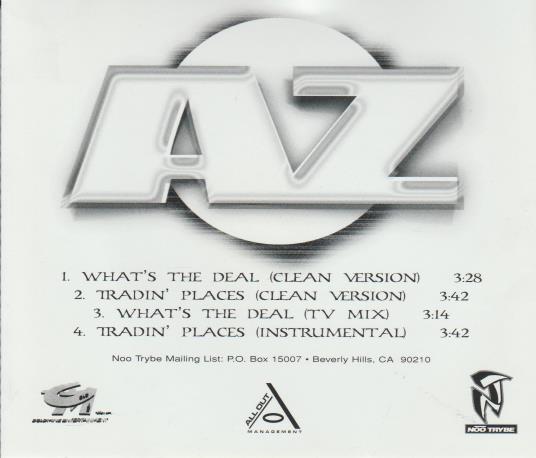 AZ: What's The Deal Promo w/ Back Artwork