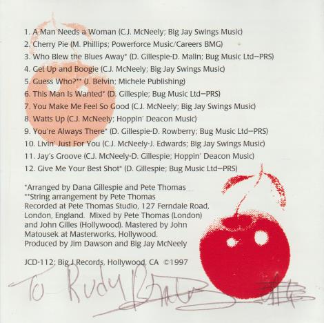 Big Jay McNeely & Dana Gillespie: Cherry Pie Autographed w/ Artwork