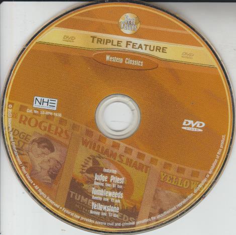 Reel Values Triple Feature: Western Classics: Judge Priest / Tumbleweeds / Yellowstone w/ No Artwork