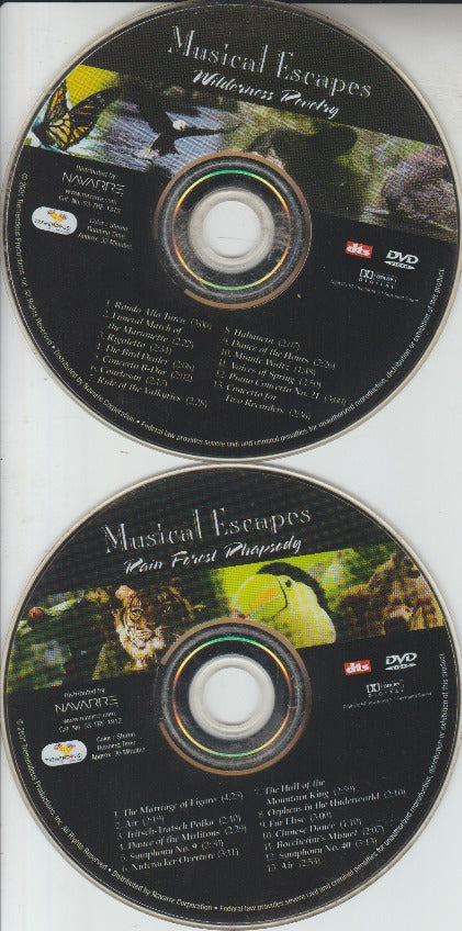 Musical Escapes Wilderness Revelry & Rain Forest Rhapsody 2-Disc Set w/ No Artwork