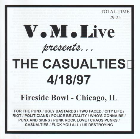 The Casualties: 4/18/97: Fireside Bowl Chicago, IL w/ Artwork