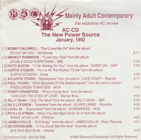 The MAC Report: AC CD: The New Power Source January, 1992 Promo w/ Artwork