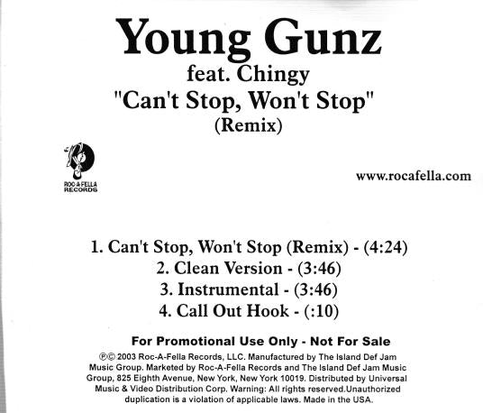 Young Gunz: Can't Stop, Won't Stop (Remix) Promo