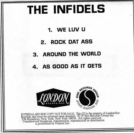 The Infidels Internal Review Promo w/ Artwork