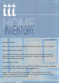 III Home Inventory: Know Your Stuff 2.06