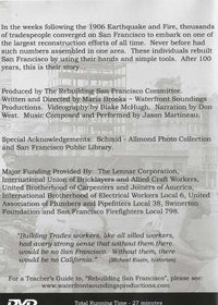 Rebuilding San Francisco 1906-1910: The Workers' Story