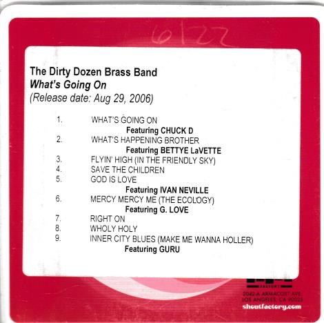 The Dirty Dozen Brass Band: What's Going On Advance Promo