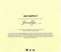 Air Supply: Goodbye Promo w/ Back Artwork