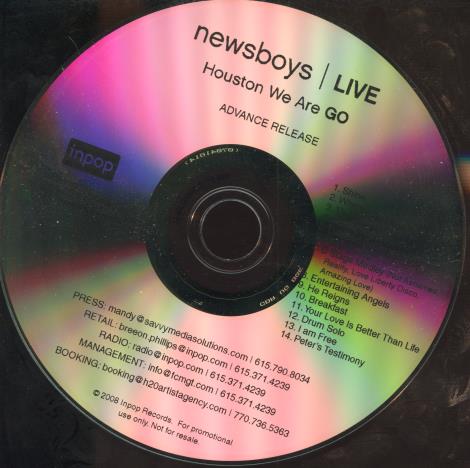 Newsboys: Live: Houston We Are Go Promo Advance w/ No Artwork