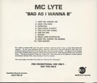 MC Lyte: Bad As I Wanna B Promo w/ Back Artwork