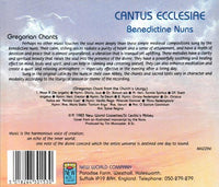 Benedictine Nuns: Cantus Ecclesiae Gregorian Chant