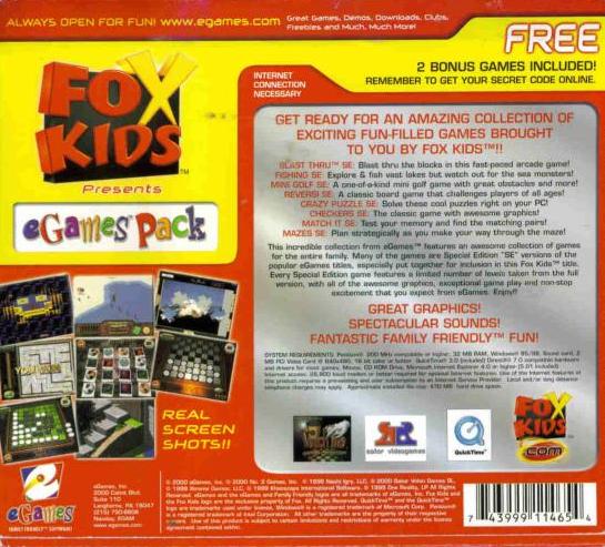 Fox Kids Presents eGames Pack – NeverDieMedia